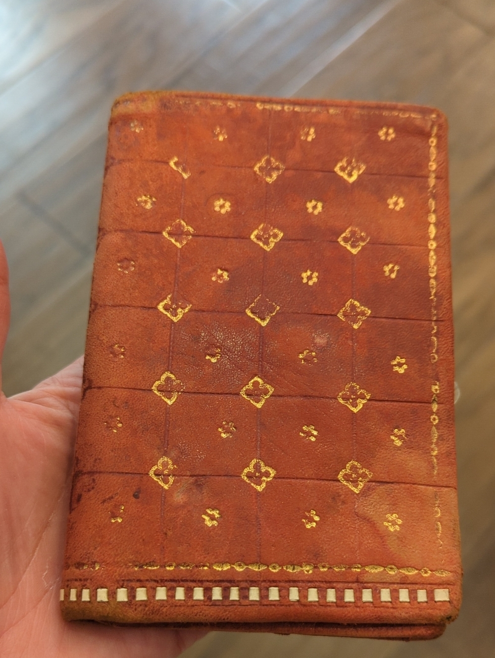 Red Embossed Leather Wallet